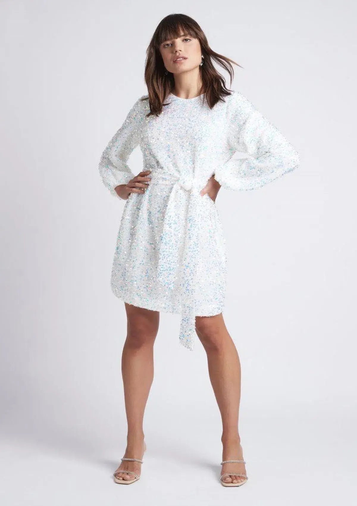 Sheike Xanadu Mini Dress White Sequin Size AU 10 - Image 3