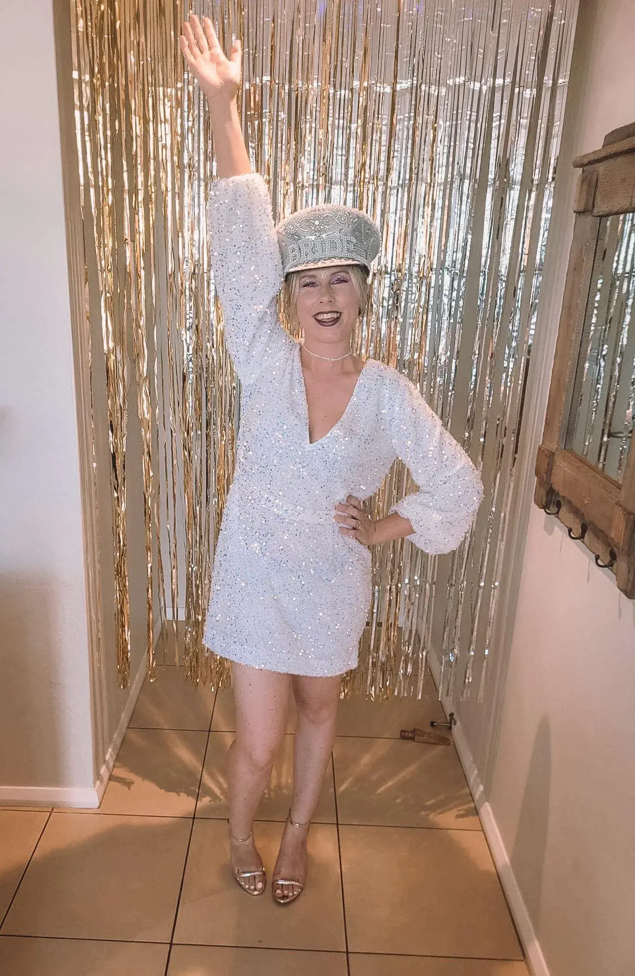 Sheike Xanadu Mini Dress White Sequin Size AU 10 - Image 4