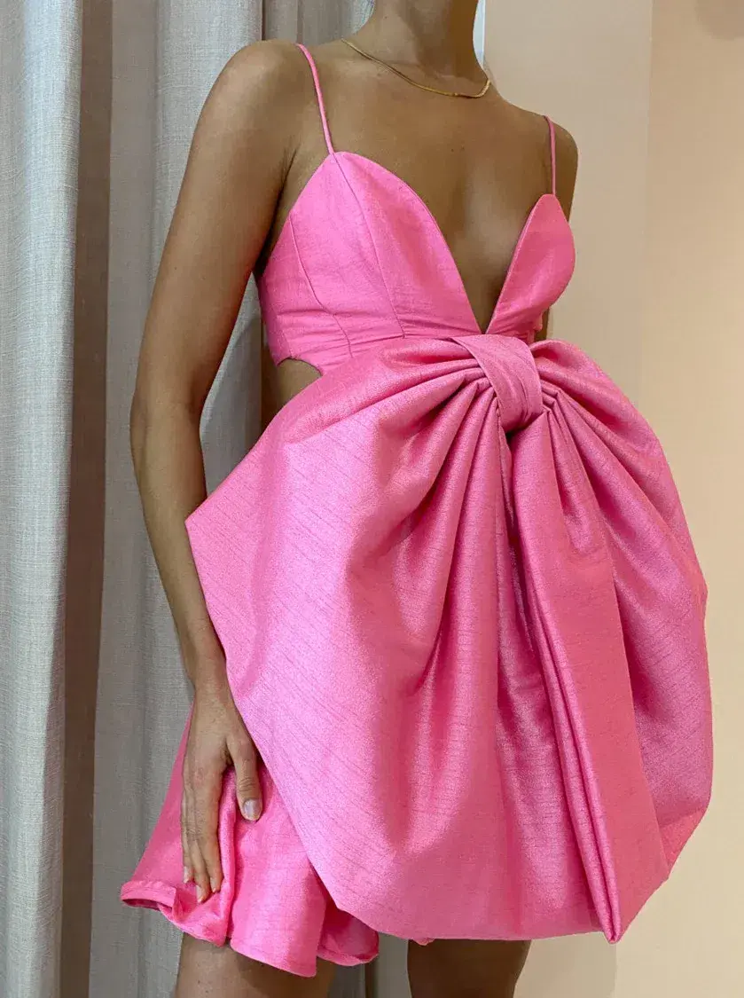 Helen O’connor Valentine Dress In Flamingo Pink Size AU 10 for rent on The Volte - main image