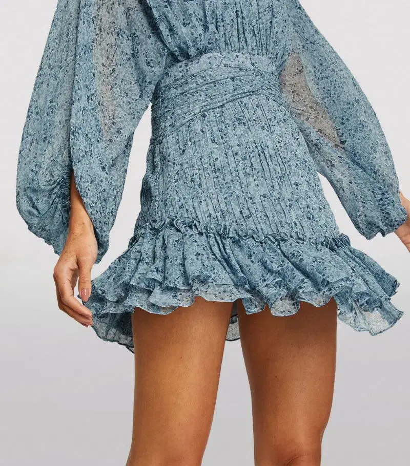 Shona Joy Harmony Ruched Mini Dress Blue Size AU 16 - Image 3