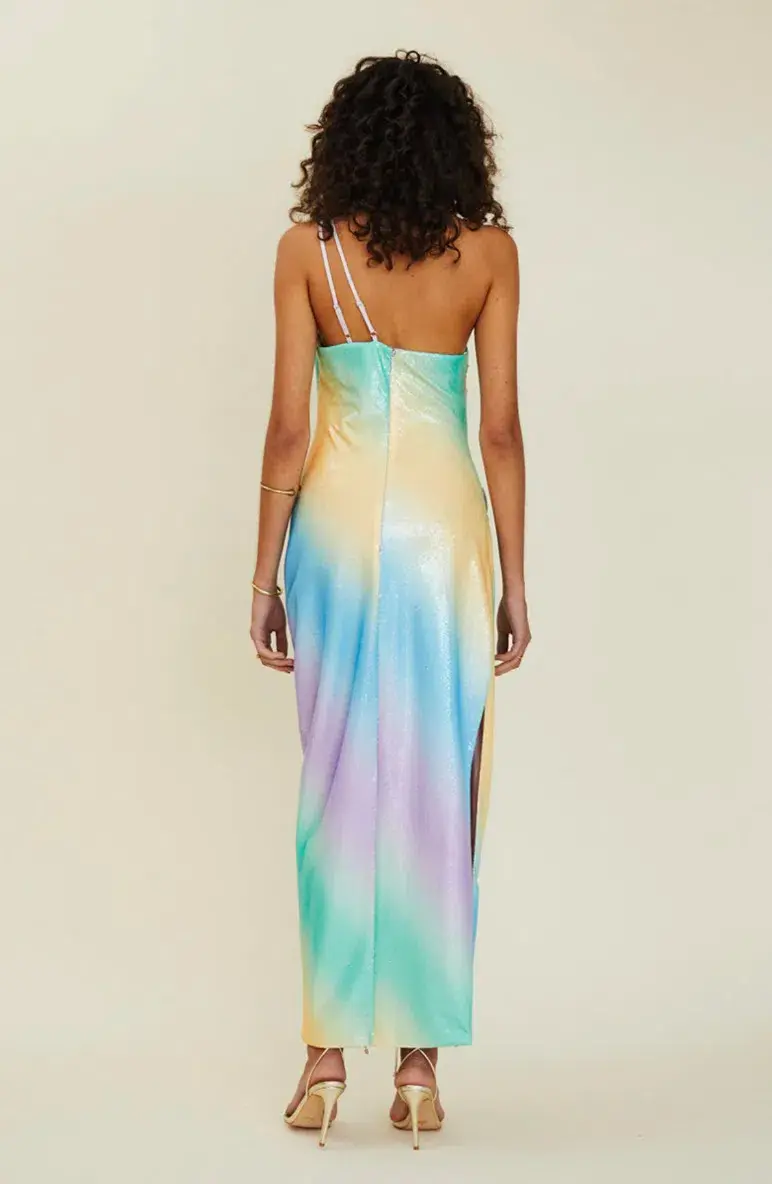 Suboo Ombre One Shoulder Split Maxi Multi Color Size S / AU 8 for rent on The Volte - main image