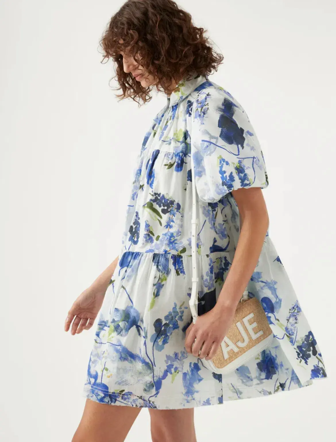 Aje Pablo Smock Mini Dress Blue AU 8 - Image 4