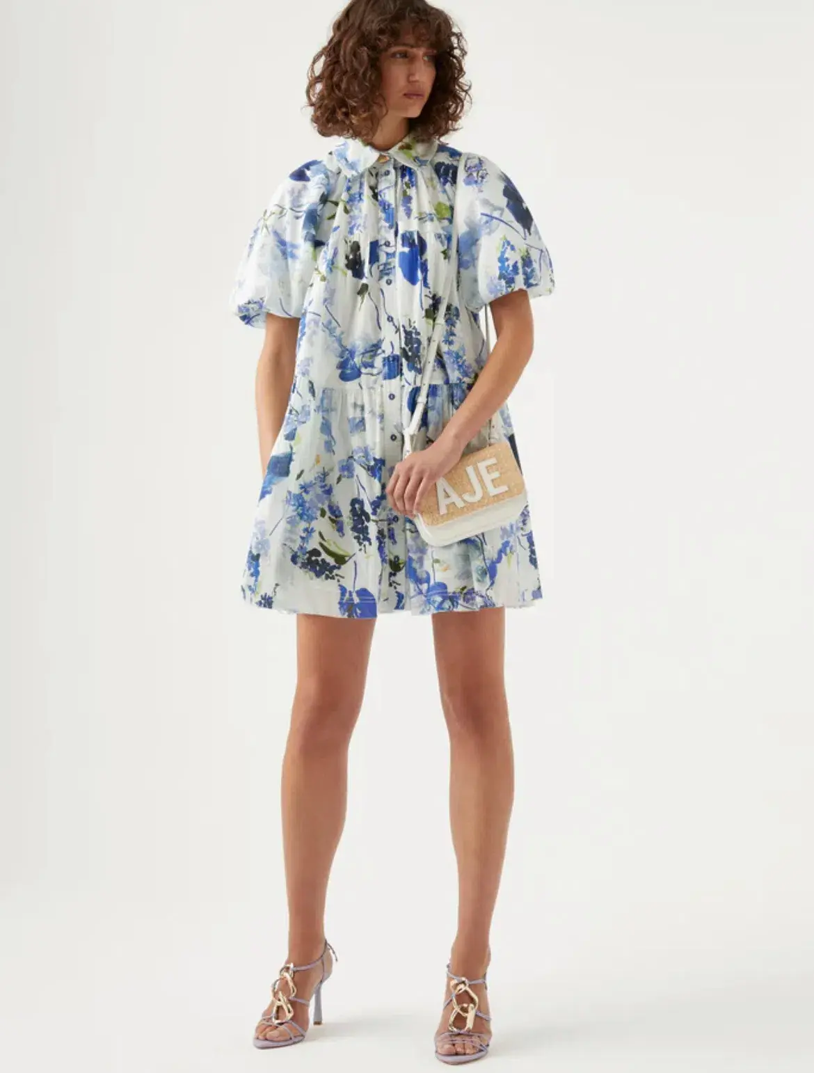 Aje Pablo Smock Mini Dress Blue AU 8 - Image 1