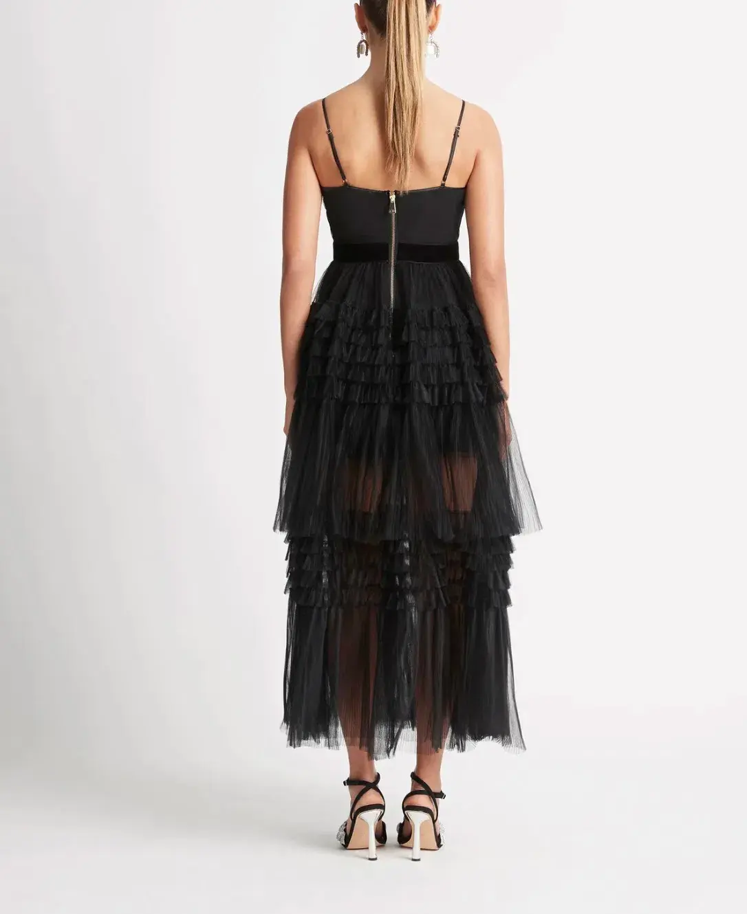 Sheike Phantom Mesh Maxi Dress Black Size AU 6 - Image 2