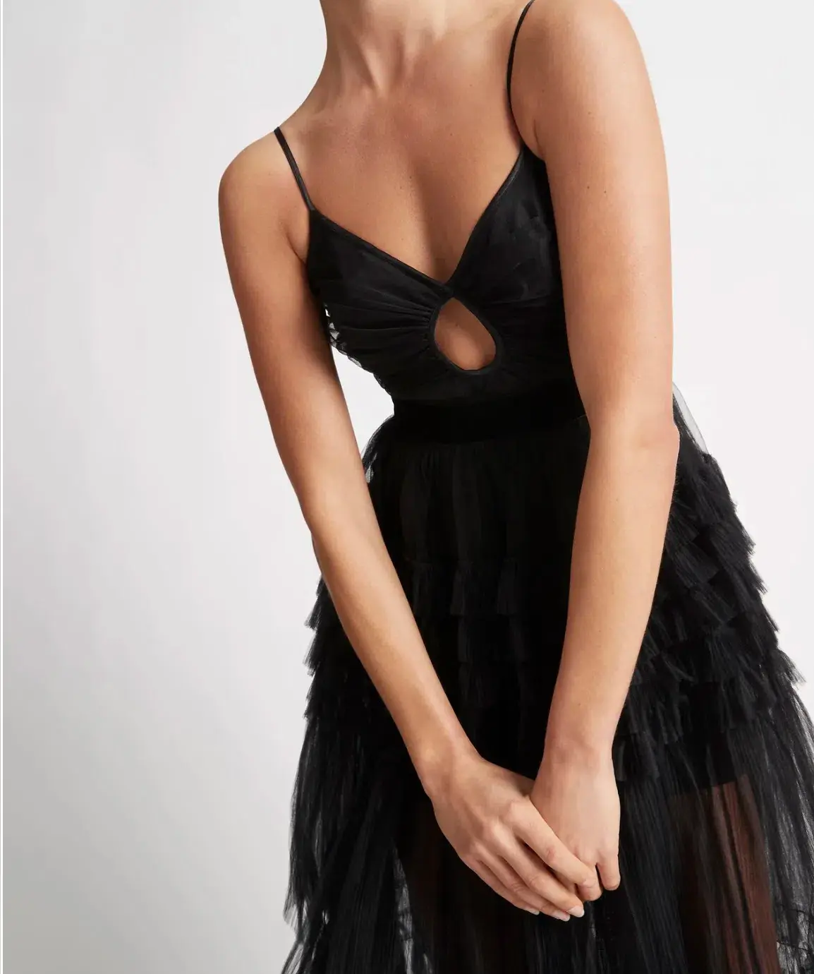 Sheike Phantom Mesh Maxi Dress Black Size AU 6 - Image 3
