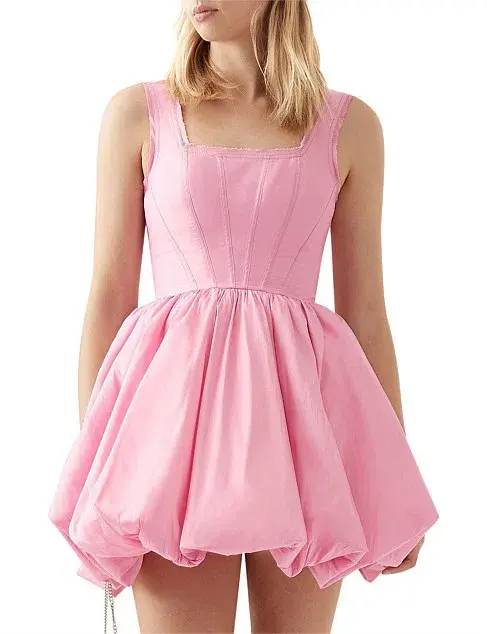 Aje Suzette Bubble Mini Dress Pink Size AU 6 - Image 3