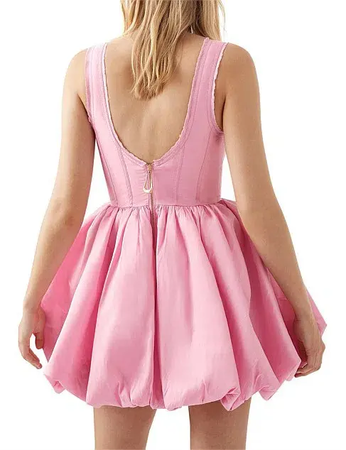 Aje Suzette Bubble Mini Dress Pink Size AU 6 - Image 4