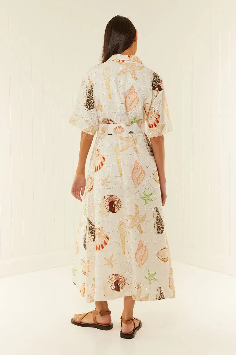 Palm Noosa Souvenir Midi Dress in Shells Size 10  for rent on The Volte - main image