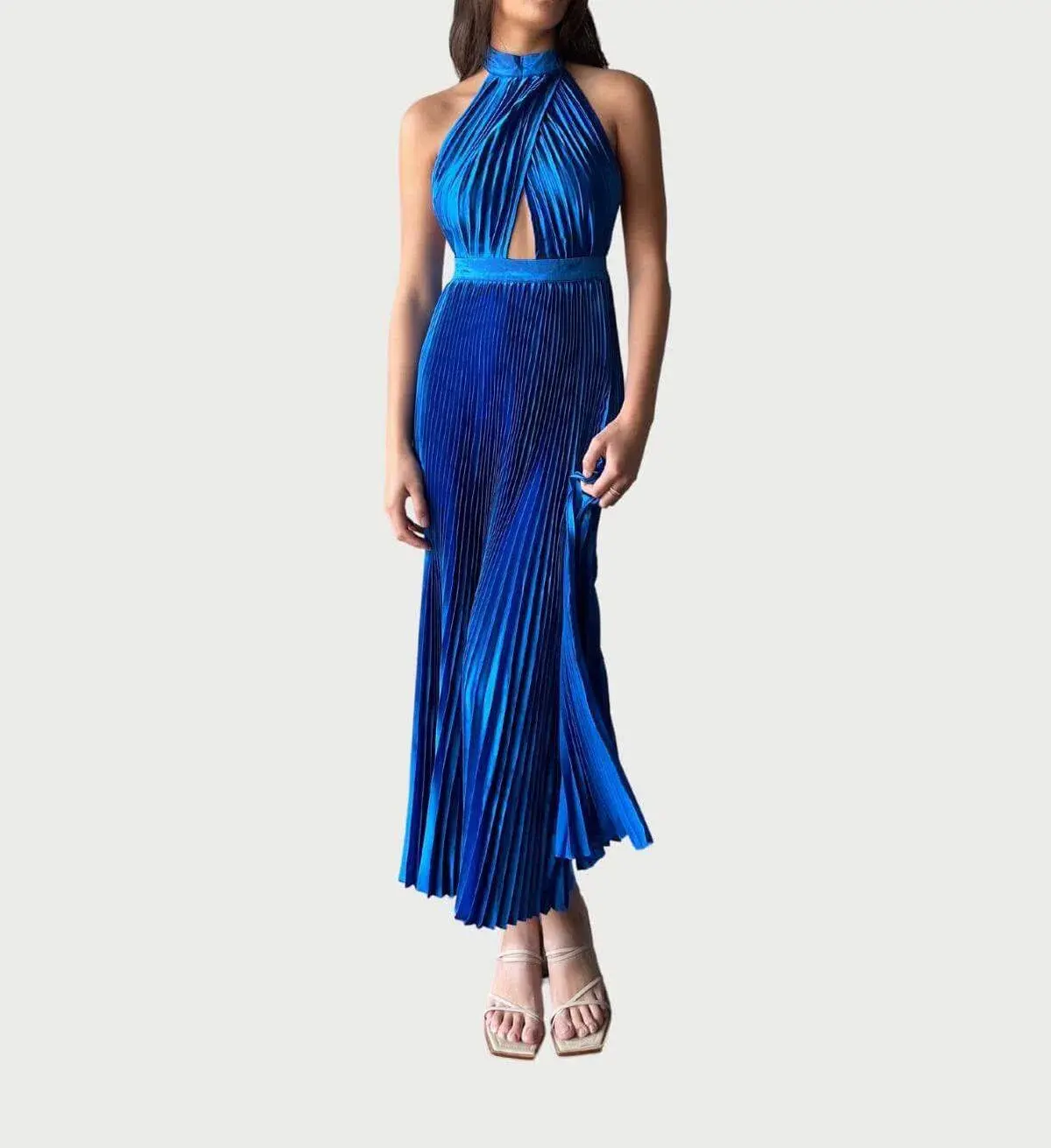 L'Idee Renaissance Split Gown in Moroccan Blue Size 12 / L - Image 1