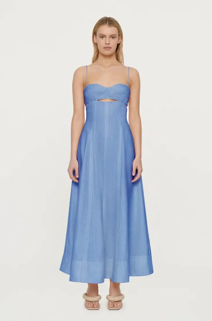 Clea Florence Stitch Dress Marina Blue Size S / Au 8-10 - Image 6
