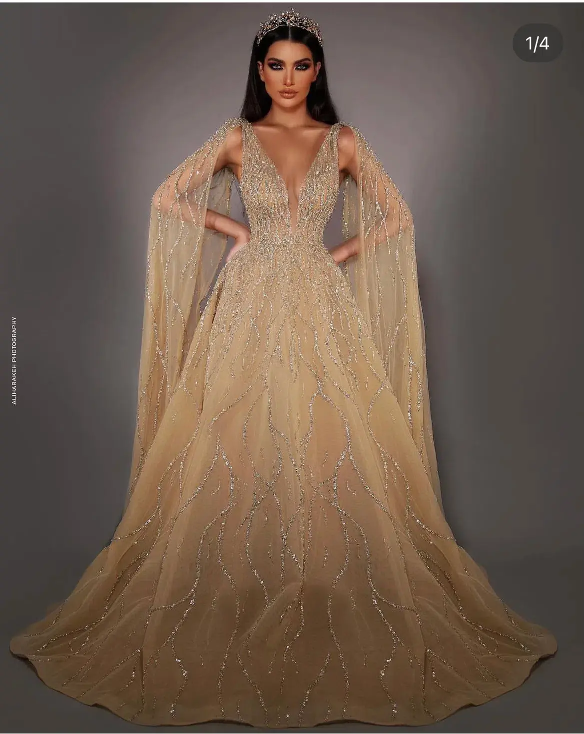Elie Bejjani Ball Gown Gold Size 6 / XS - Image 1
