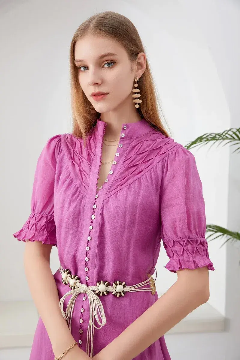 GDS Colette Linen Dress Violet Size 10 - Image 3