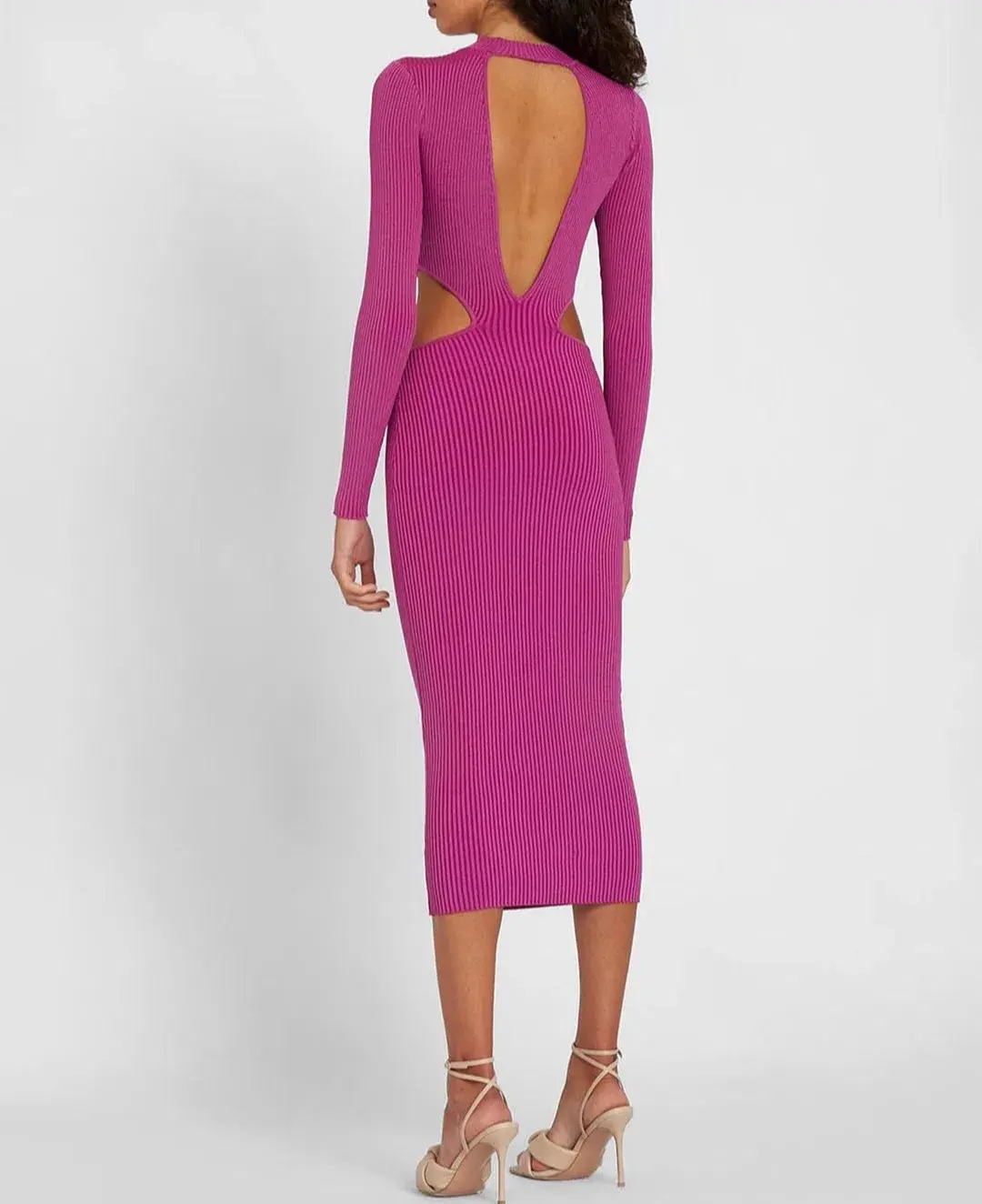 By Johnny Raine Knit Midi Dress Berry Size 10 - Image 3