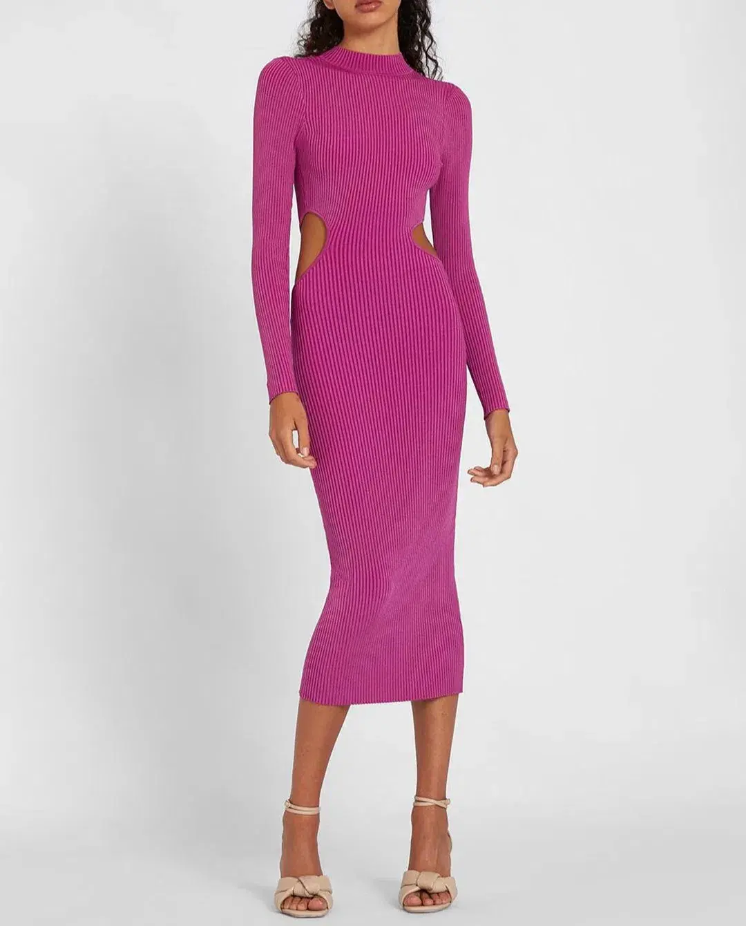 By Johnny Raine Knit Midi Dress Berry Size 10 - Image 5