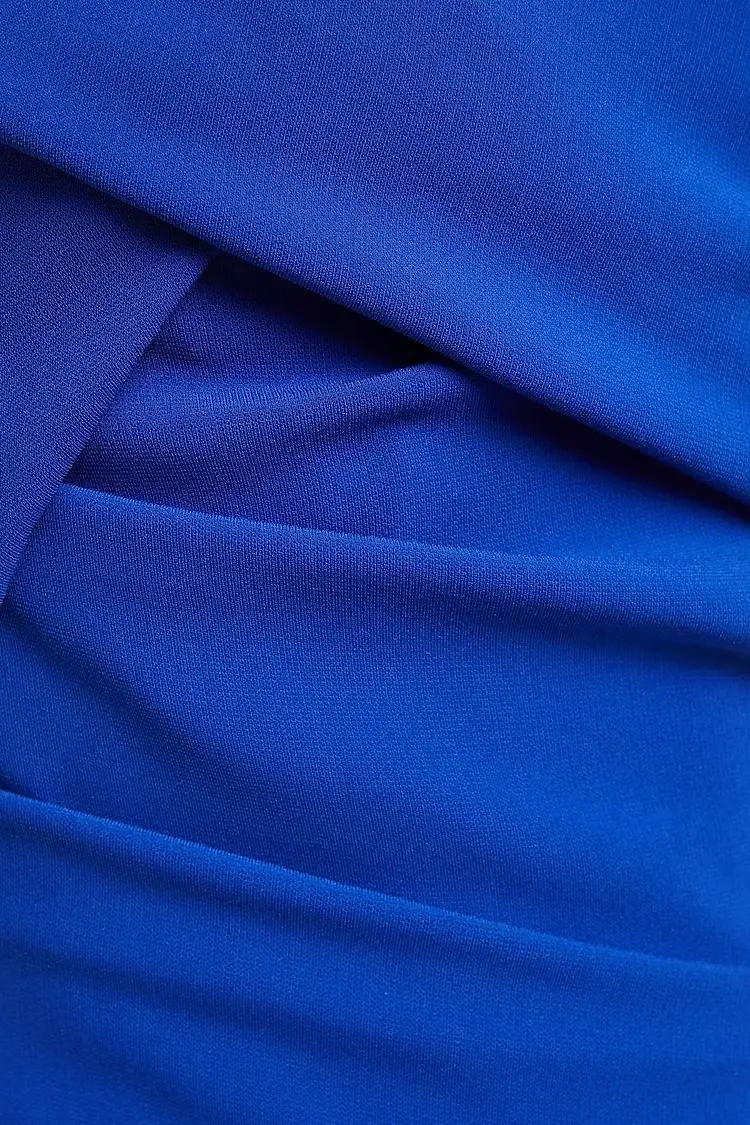 Talbot Runhof Moa Ruched Stretch-Crepe Gown Blue Size 6  - Image 5