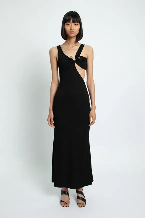Christopher Esber Disconnect S Buckle Split Dress Black Size 8 - Image 1