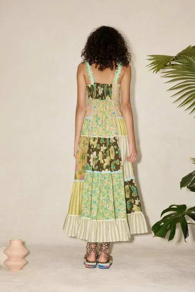 Alemais Winnie Spliced Midi Dress Multi Size AU 8 - Image 3