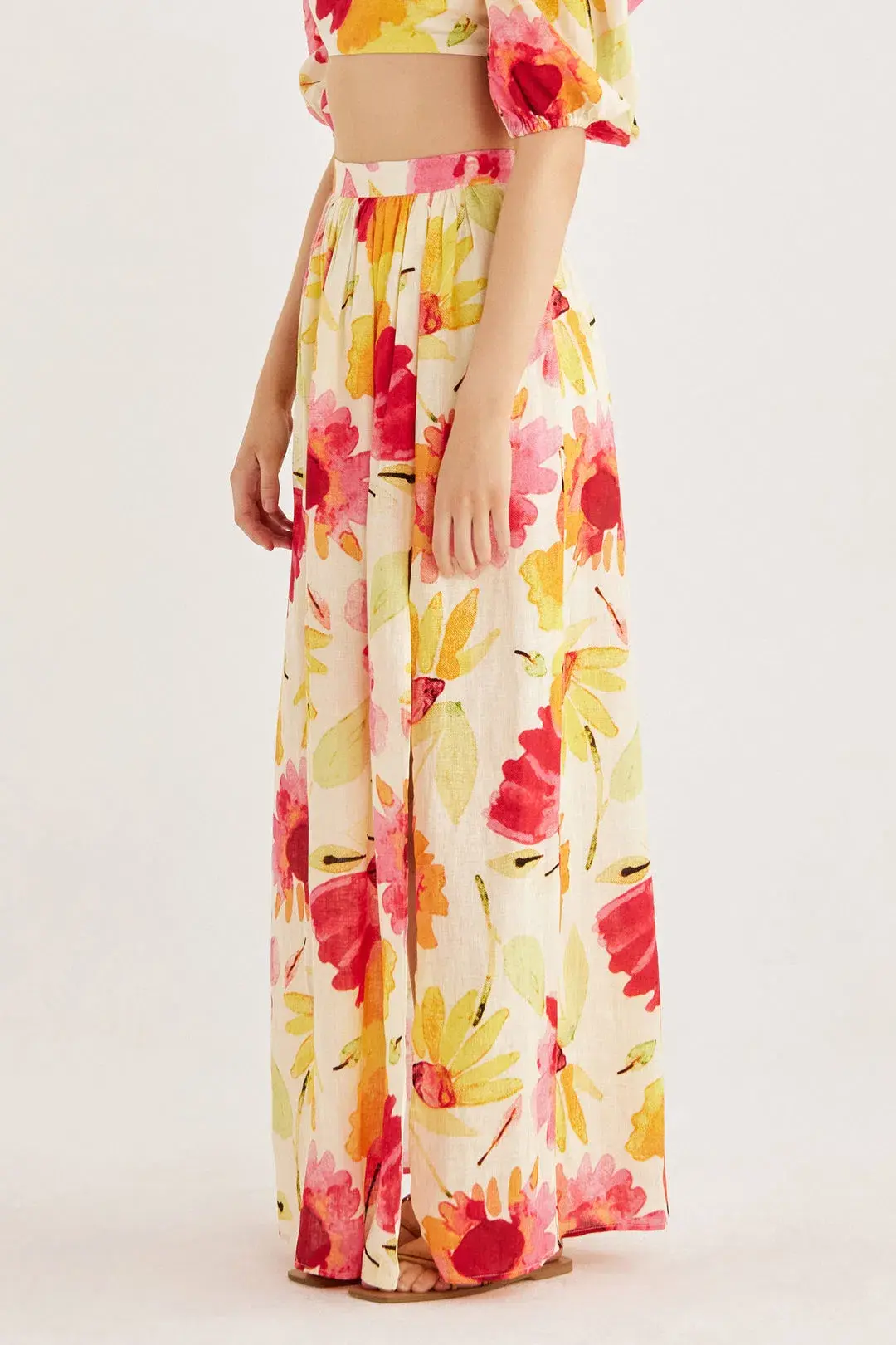 Rumer the Label Floral Linen Skirt Sunshine Floral Size Small / AU 8 - Image 2
