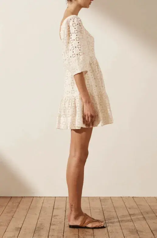 Shona Joy Fryda Square Neck Mini Dress Cream Size Small / AU 8 - Image 2