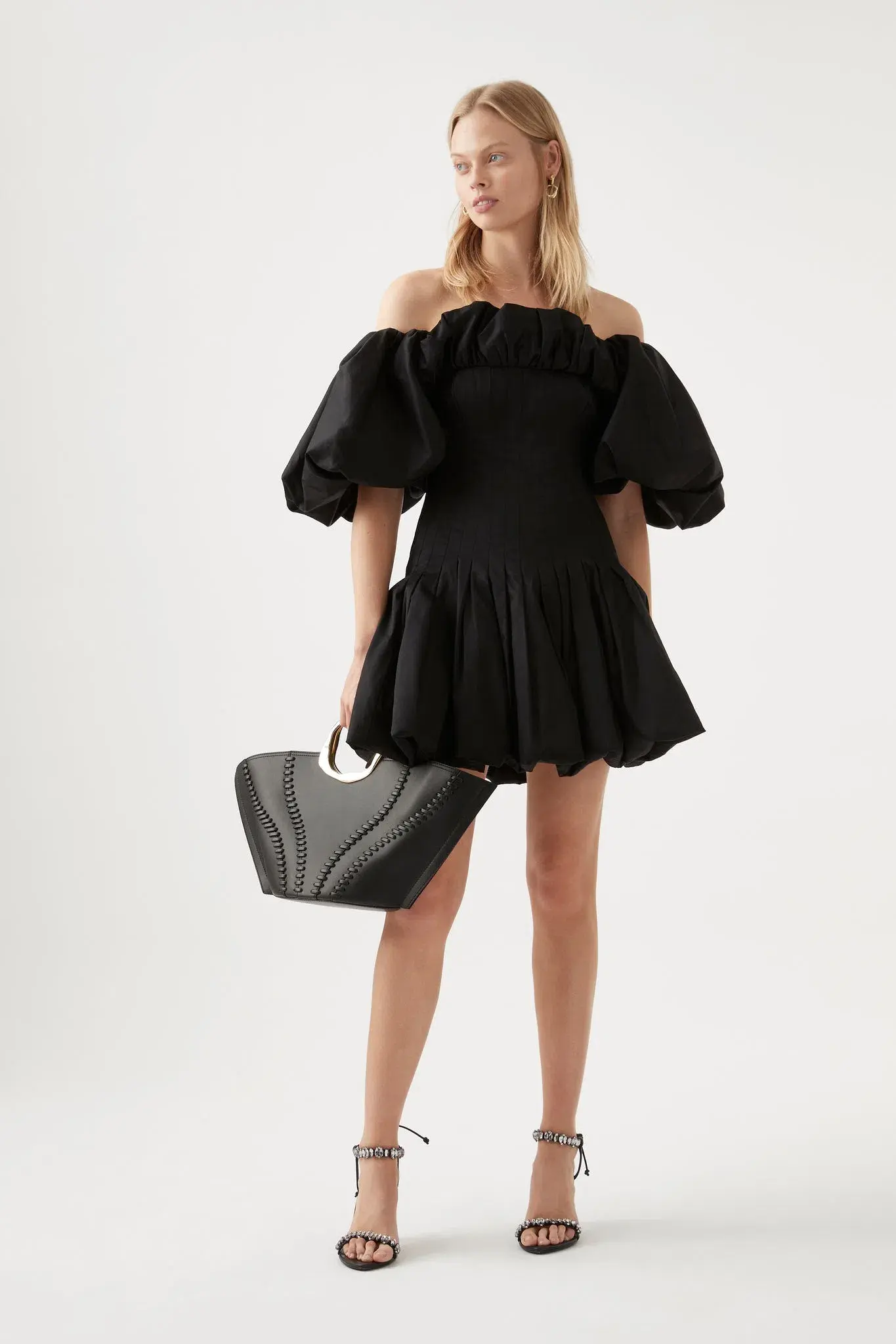Aje Arles Off Shoulder Mini Dress Black Size AU 6 - Image 1