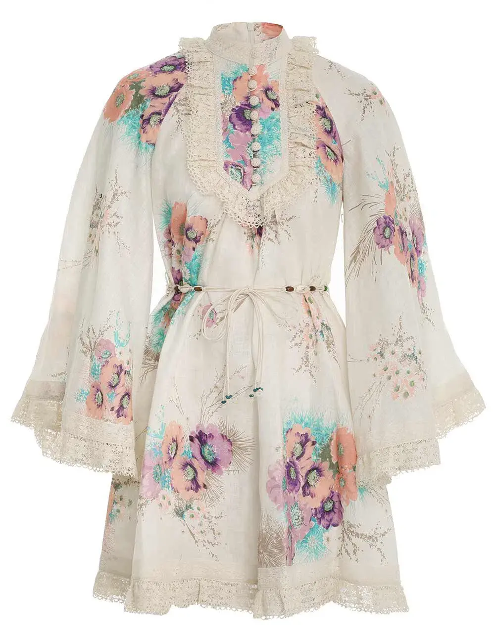 Zimmermann Jude Lace Trim Swing Dress Floral Size 1 / Au 10 - Image 2