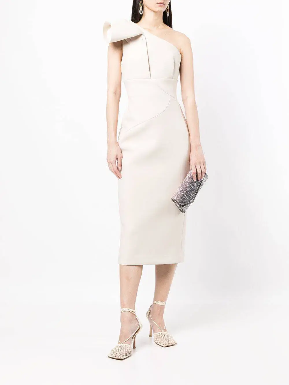 Rachel Gilbert Miche Midi Dress Stone Cream Size 3 /AU 12 - Image 1