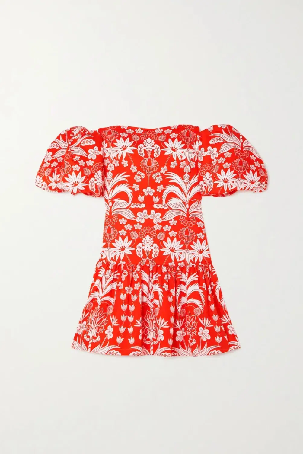 Borgo De Nor Ziggy Off The Shoulder Floral Print Mini Dress Red Size AU 8 - Image 6