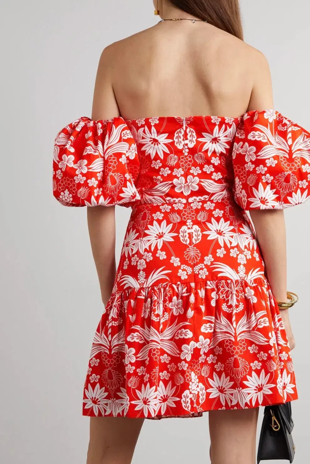 Borgo De Nor Ziggy Off The Shoulder Floral Print Mini Dress Red Size AU 8 - Image 2