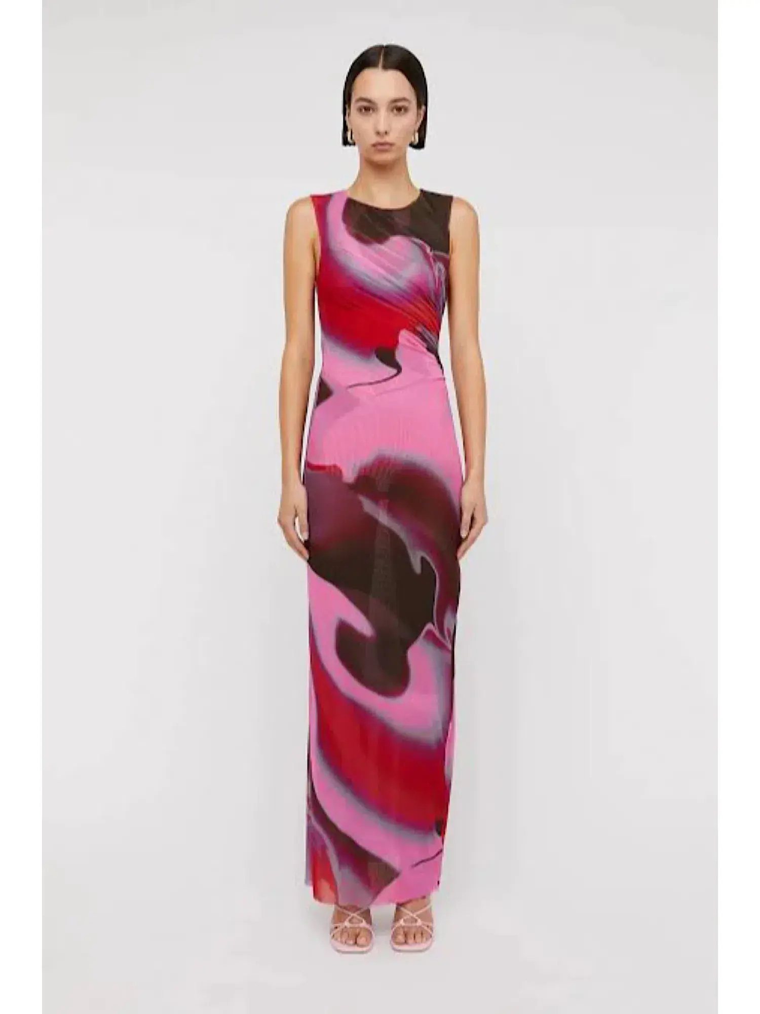 Scanlan Theodore Italian Watercolour Dress Raspberry Pink Size AU 10 - Image 1