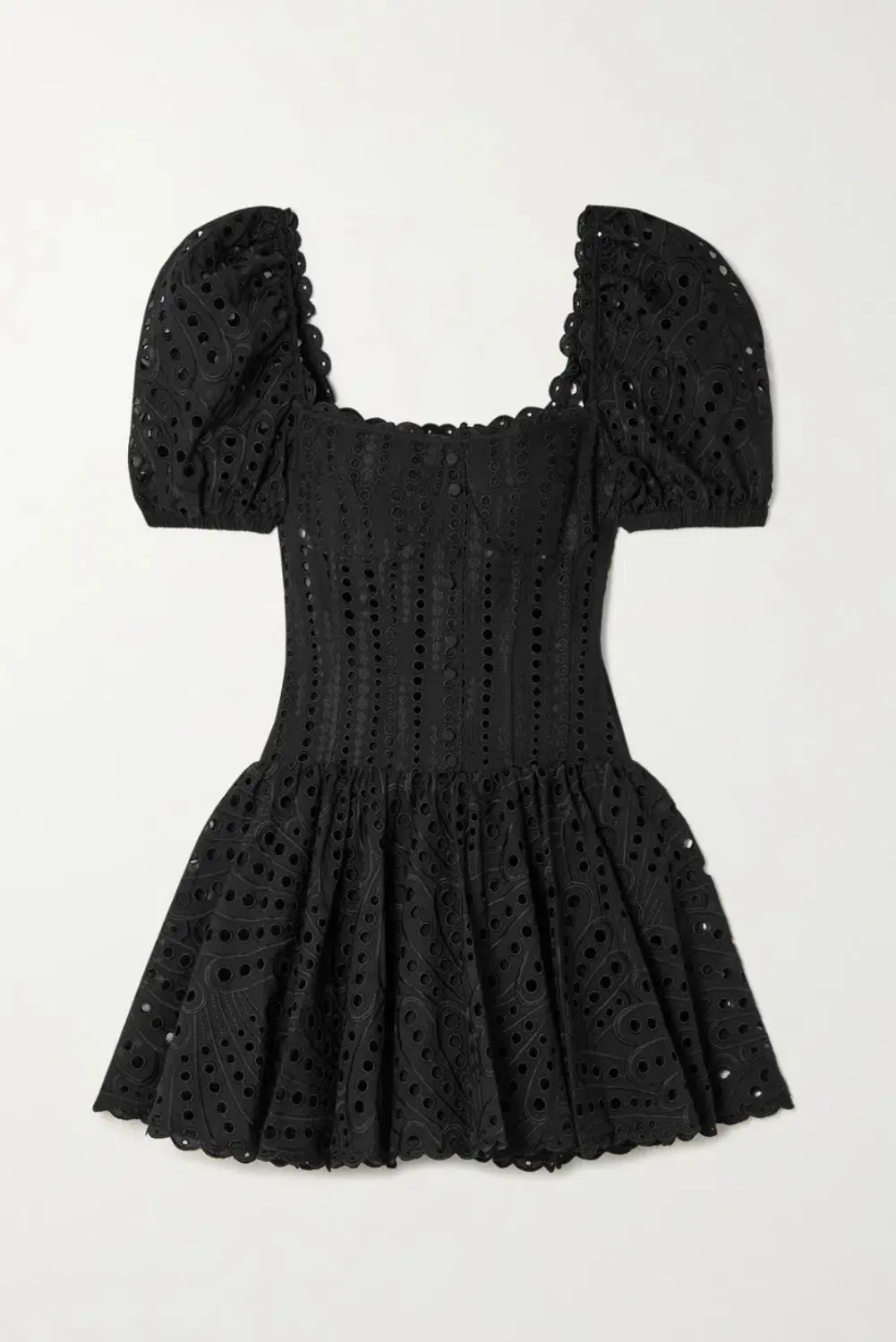 Charo Ruiz ‘Yara’ Broderie Anglaise Cotton-Blend Mini Dress Black Size Medium (AU 10)  - Image 6