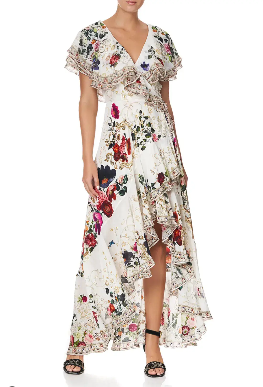 Camilla Frill Sleeve Long Dress in Fairy Godmother Print Size 8  - Image 3