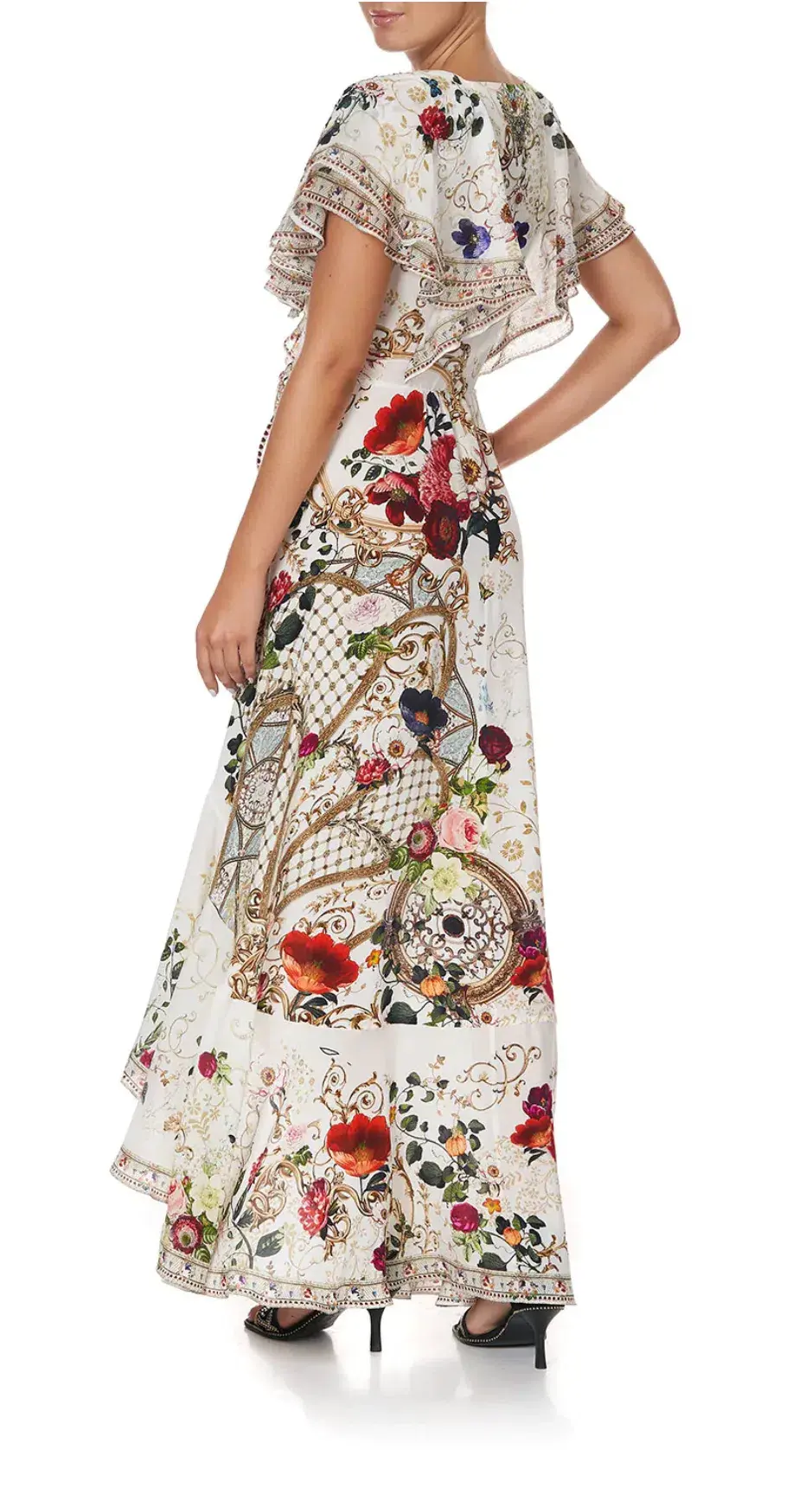 Camilla Frill Sleeve Long Dress in Fairy Godmother Print Size 8  - Image 4