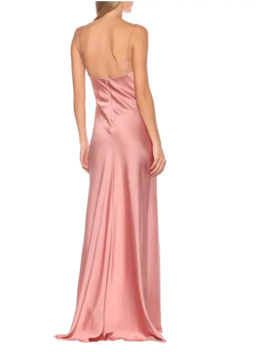 Jonathan Simkhai Satin Maxi Slip Gown Rose Size S (AU 8) - Image 2