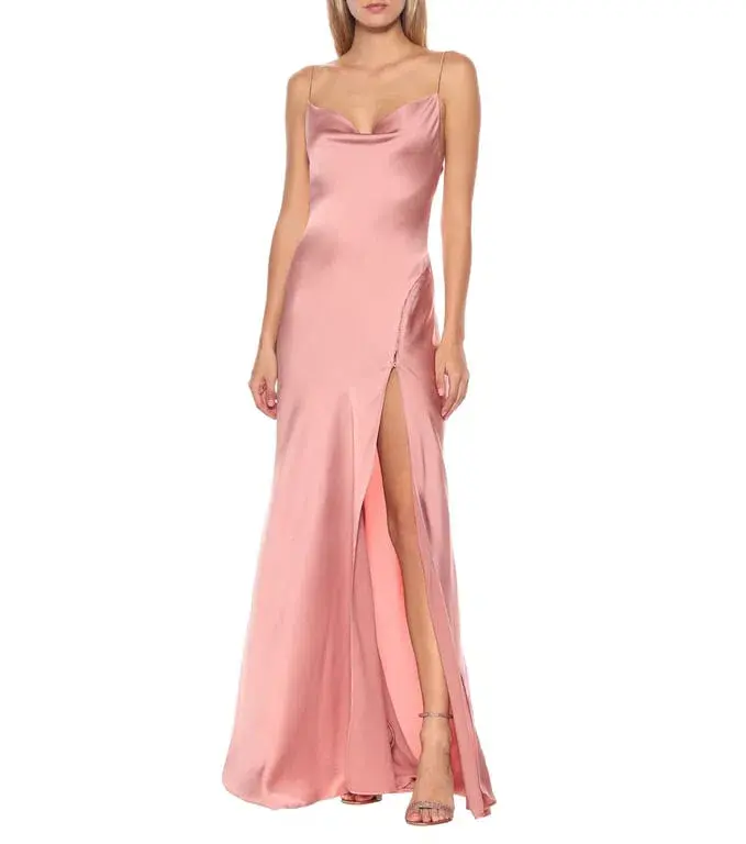 Jonathan Simkhai Satin Maxi Slip Gown Rose Size S (AU 8) - Image 1