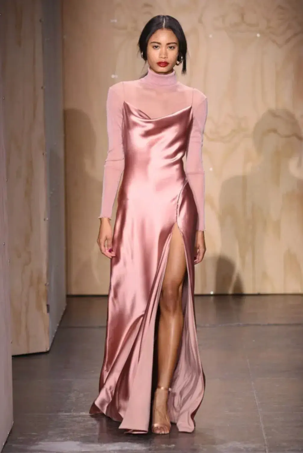 Jonathan Simkhai Satin Maxi Slip Gown Rose Size S (AU 8) - Image 3