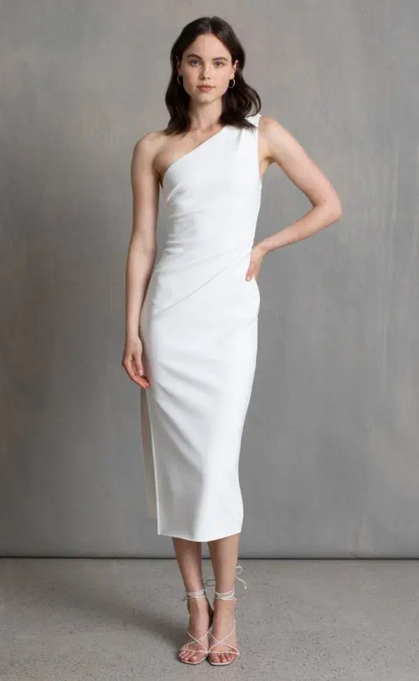 Bec & Bridge Be Mine Asym Midi Dress Ivory Size 10 / M - Image 1