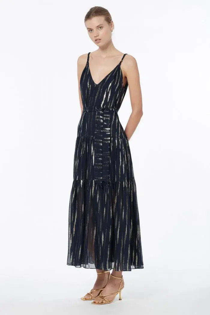 Manning Cartell Cosmic Girl Tiered Maxi Dress Navy Size 6 / XS for rent on The Volte - main image