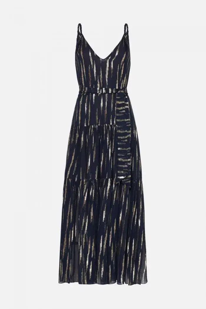 Manning Cartell Cosmic Girl Tiered Maxi Dress Navy Size 6 / XS for rent on The Volte - main image
