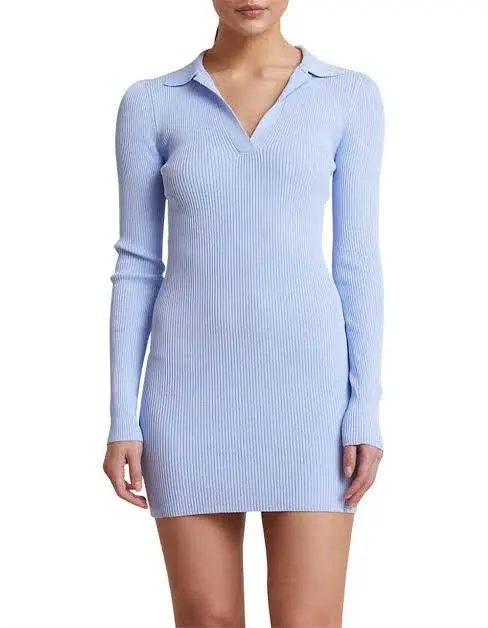 Bec & Bridge Harper Knit Mini Dress Sky Blue Size 12 / L - Image 4