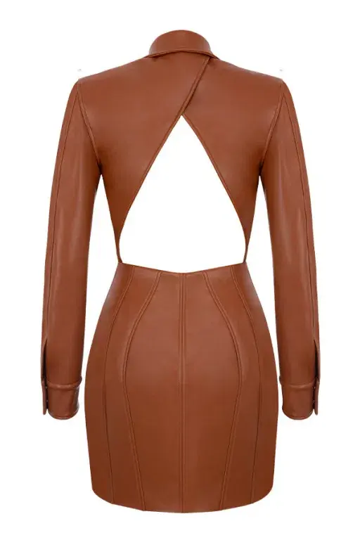 House of CB Crystal Backless Blazer Mini Dress Tan Size S / Au 8 - Image 6