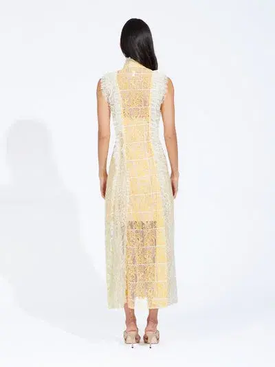 Alice McCall Oh! You Pretty Thing Midi Dress Yellow Size 6 - Image 3