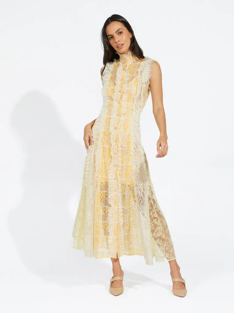 Alice McCall Oh! You Pretty Thing Midi Dress Yellow Size 6 - Image 1
