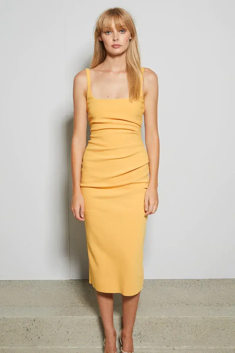 Bec & Bridge Karina Tuck Midi Dress Orange Size 10 / M - Image 1