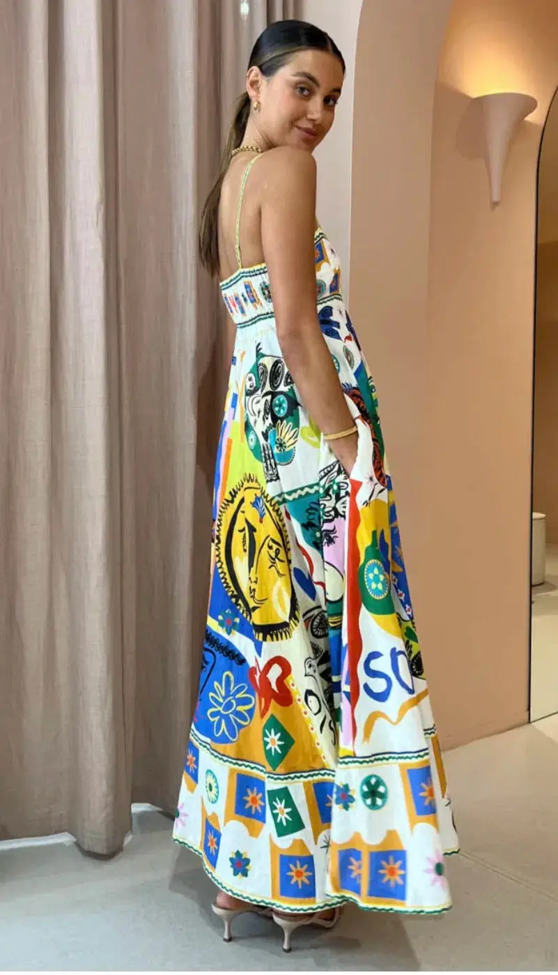 Alemais Soleil Sundress Multi Size 8 for rent on The Volte - main image