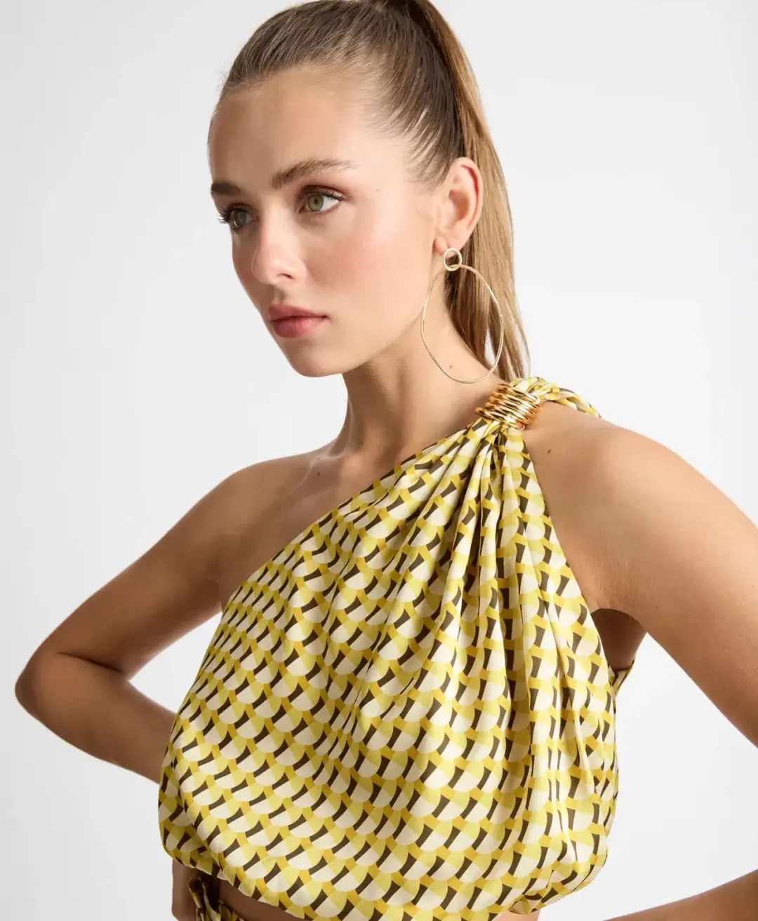 Sheike Revolution Top and Pant Set Yellow Print Size 6 for rent on The Volte - main image