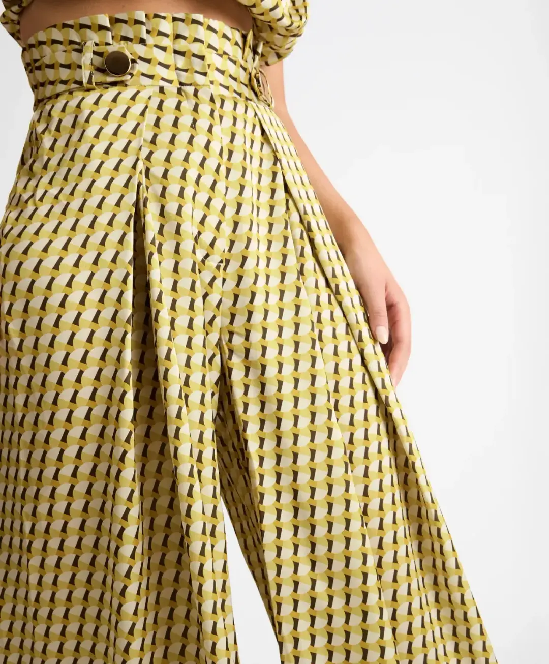 Sheike Revolution Top and Pant Set Yellow Print Size 6 for rent on The Volte - main image