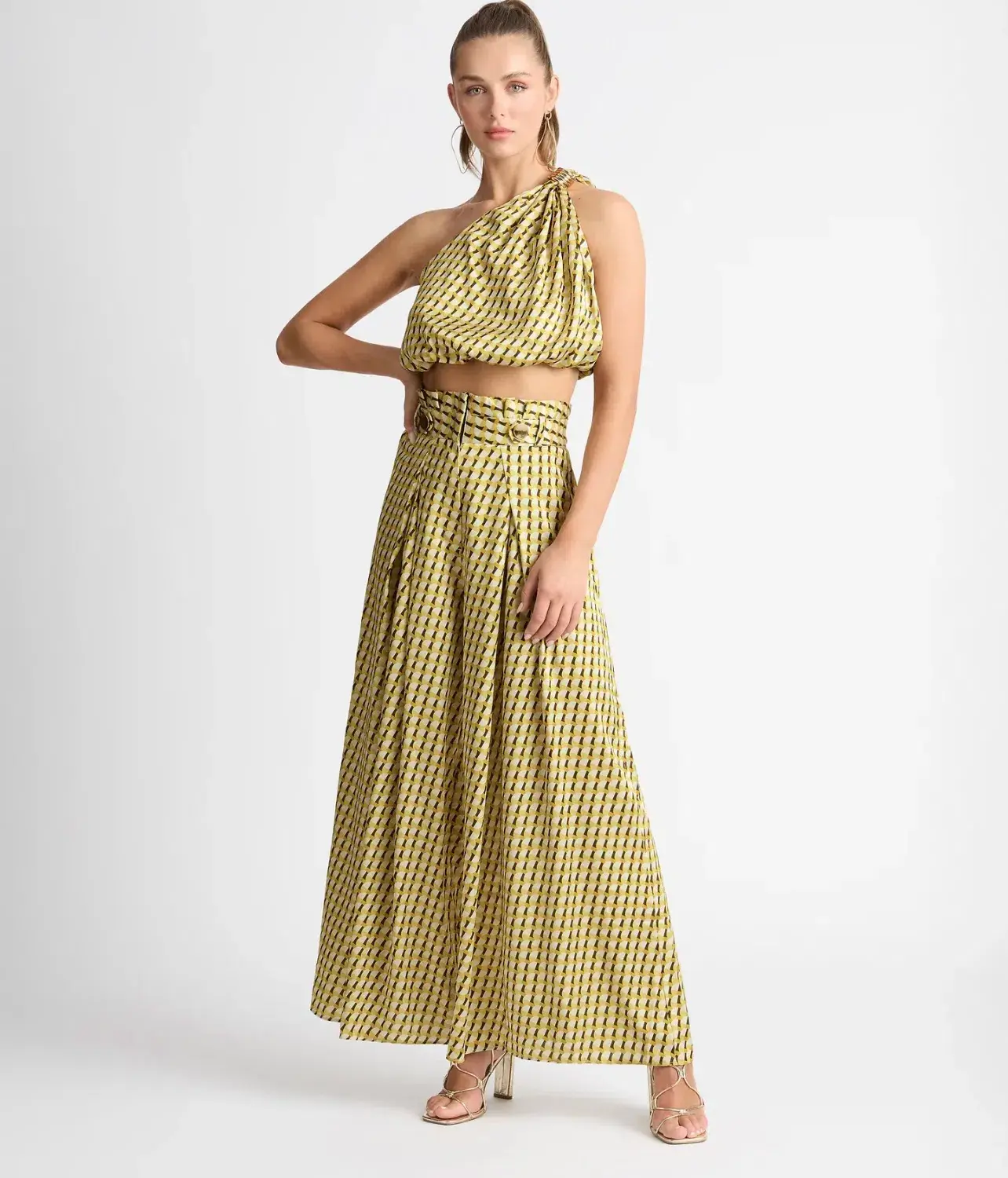 Sheike Revolution Top and Pant Set Yellow Print Size 6 - Image 1