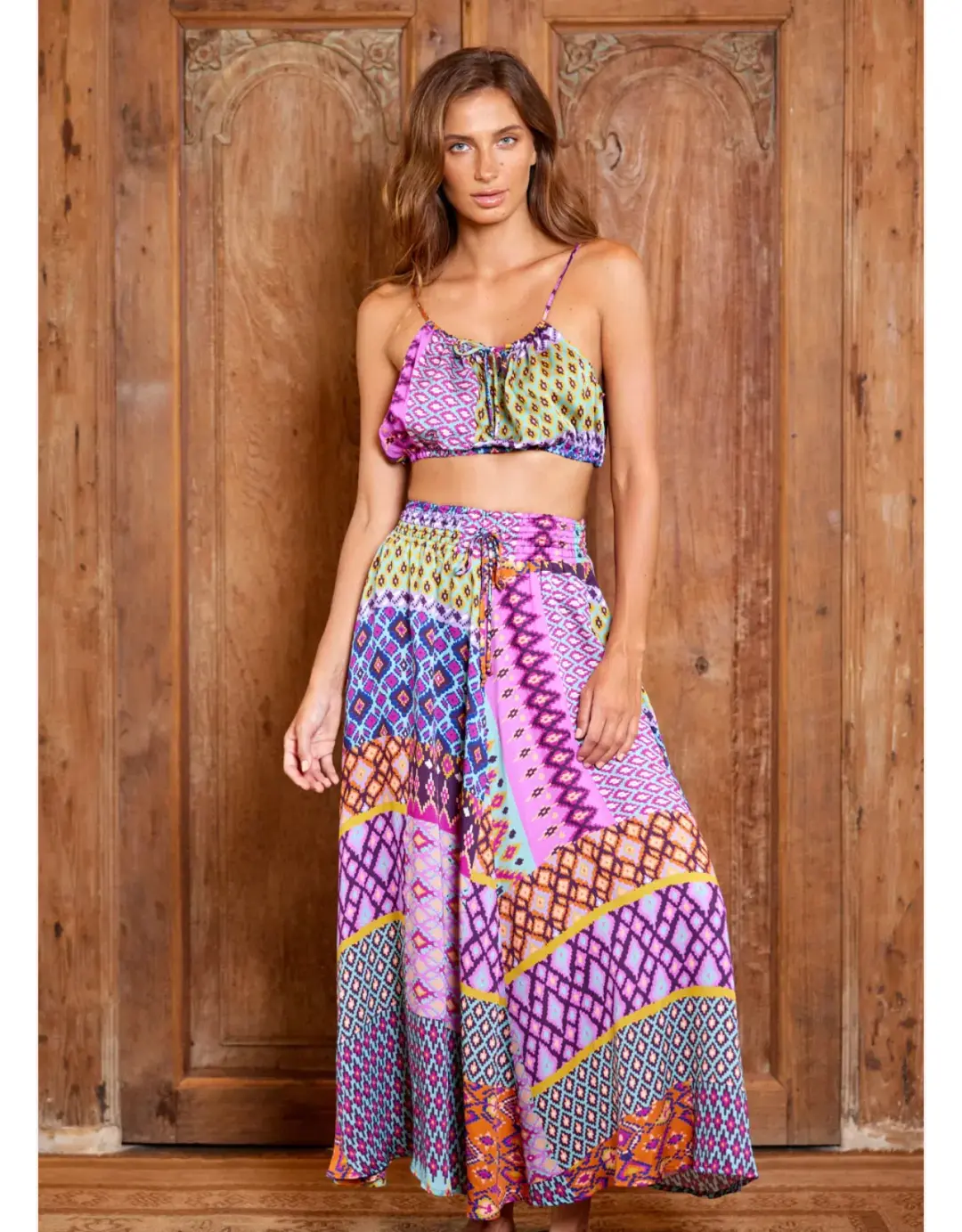 Tiger lily Utopia Skirt and Crop Set Multi Print Size 6 for rent on The Volte - main image
