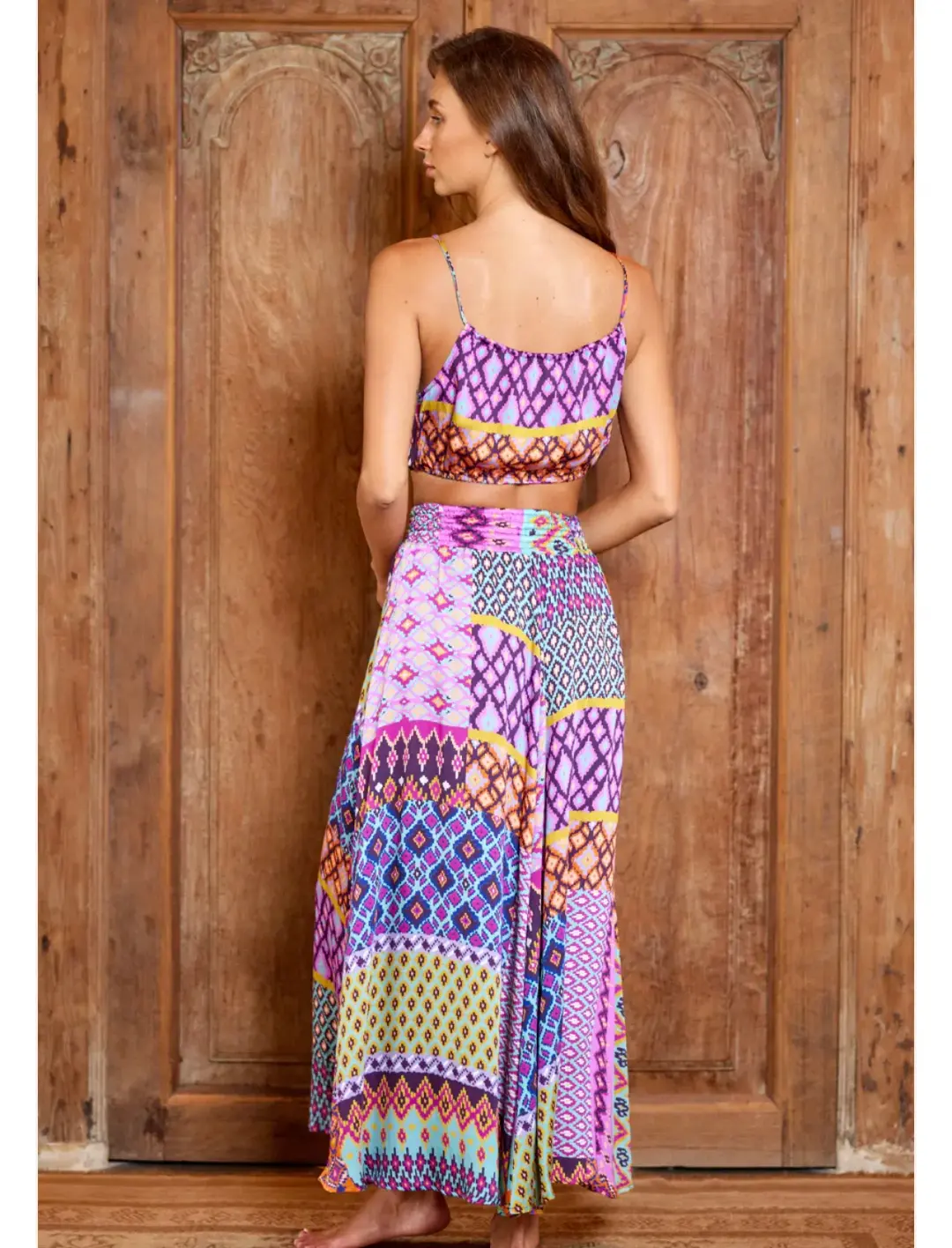 Tiger lily Utopia Skirt and Crop Set Multi Print Size 6 for rent on The Volte - main image