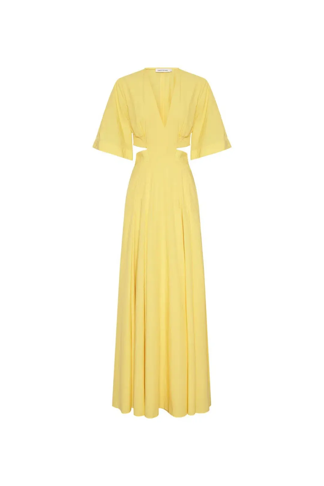 Camilla and Marc Antonella V-Neck Dress Lemon Yellow Size 10 for rent on The Volte - main image